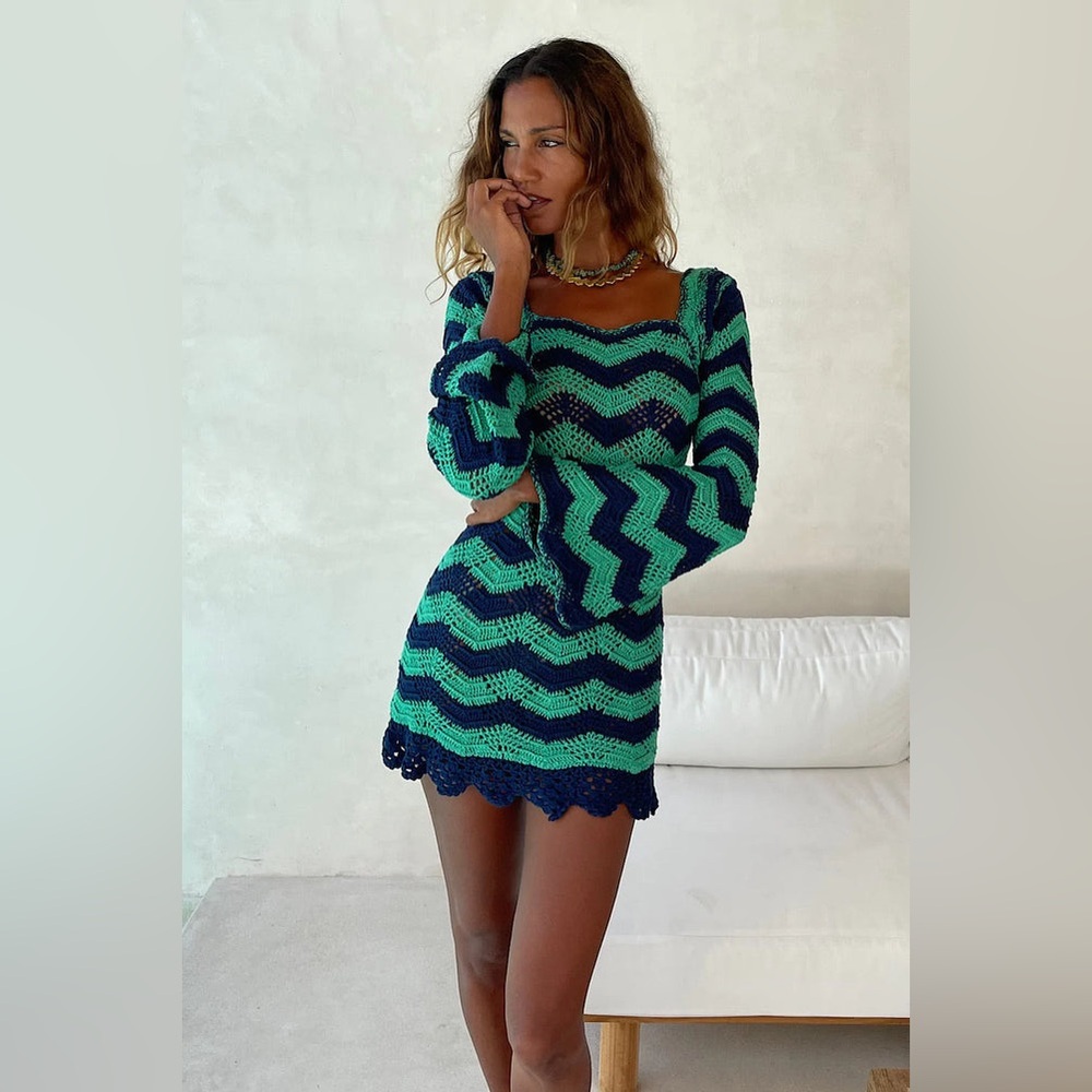Chasing Unicorns Crochet Bell Sleeve Dress | NWT | Size XS